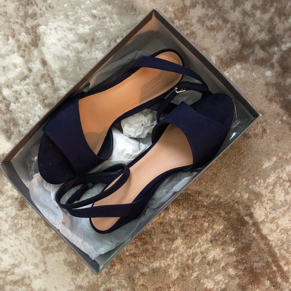 LOFT Navy Kitten Heels